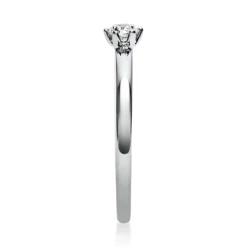 Solitär Ring 750 Gold Weißgold Brillant 0,15 Ct B: 10,6mm, H: 10,5mm, S: 2,8mm