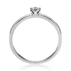 Solitär Ring 750 Gold Weißgold Brillant 0,15 Ct B: 10,6mm, H: 10,5mm, S: 2,8mm