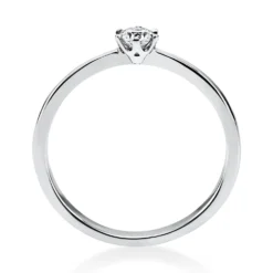 Solitär Ring 585 Gold Weißgold Diamant Brillant 0,15 Ct 6er-Krappe B: 2,1mm