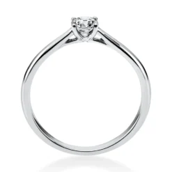 Solitär Ring 750 Gold Weißgold Diamant Brillant 0,25 Ct 4er-Krappe B: 1,9mm