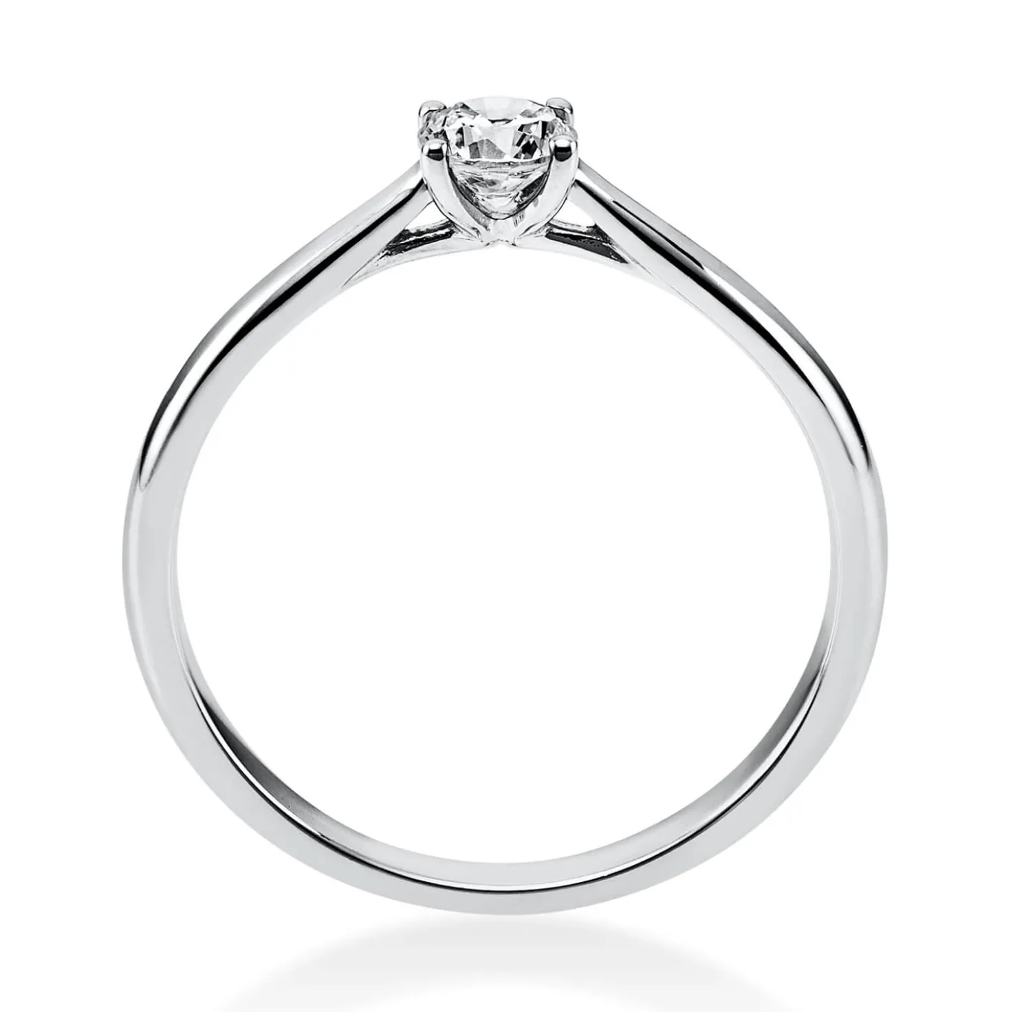 Solitär Ring 750 Gold Weißgold Diamant Brillant 0,25 Ct 4er-Krappe B: 1,9mm
