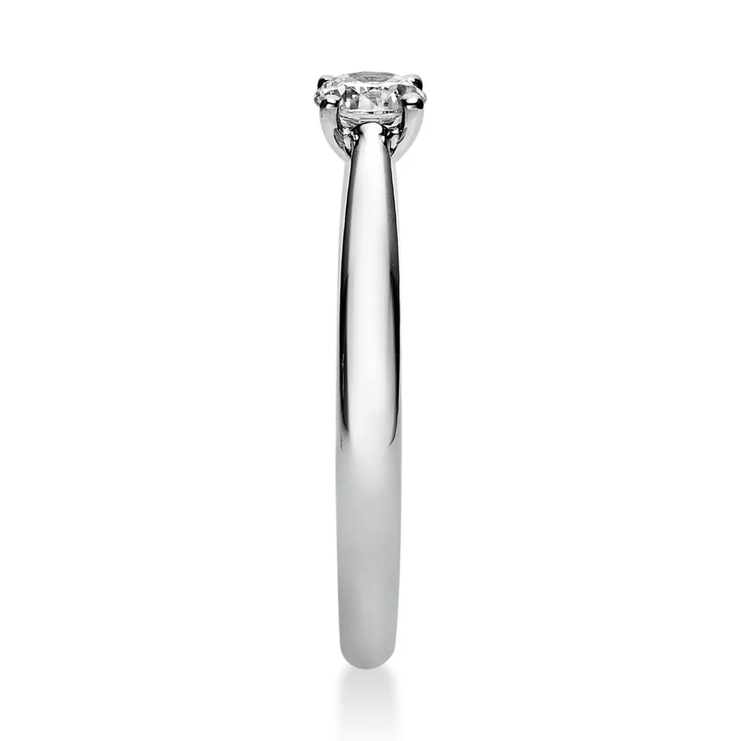 Solitär Ring 585 Gold Weißgold Diamant Brillant 0,25 Ct 4er-Krappe B: 1,9mm