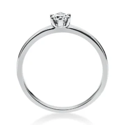 Solitär Ring 750 Gold Weißgold Diamant Brillant 0,20 Ct. 6er-Krappe B: 1,7mm