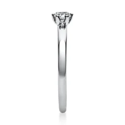 Solitär Ring 585 Gold Weißgold Diamant Brillant 0,20 Ct. 6er-Krappe B: 1,7mm