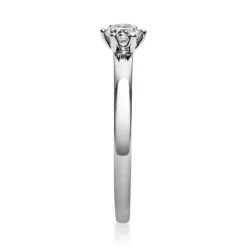 Solitär Ring 750 Gold Weißgold Diamant Brillant 0,25 Ct 6er-Krappe B: 1,7mm