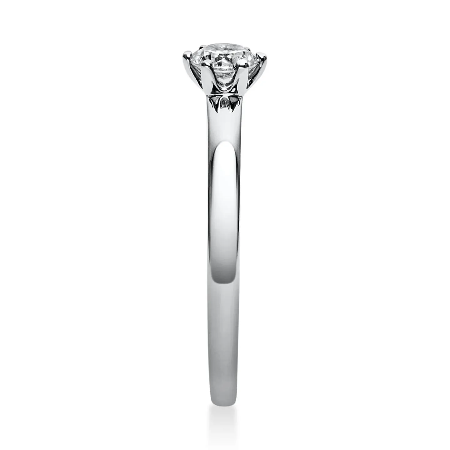 Solitär Ring 585 Gold Weißgold Diamant Brillant 0,25 Ct 6er-Krappe B: 1,7mm