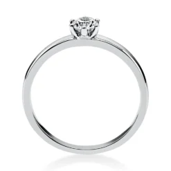 Solitär Ring 585 Gold Weißgold Diamant Brillant 0,25 Ct 6er-Krappe B: 1,7mm