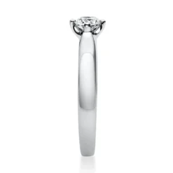 Solitär Ring 585 Gold Weißgold Diamant Brillant 0,30 Ct. 4er-Krappe B: 2,4mm
