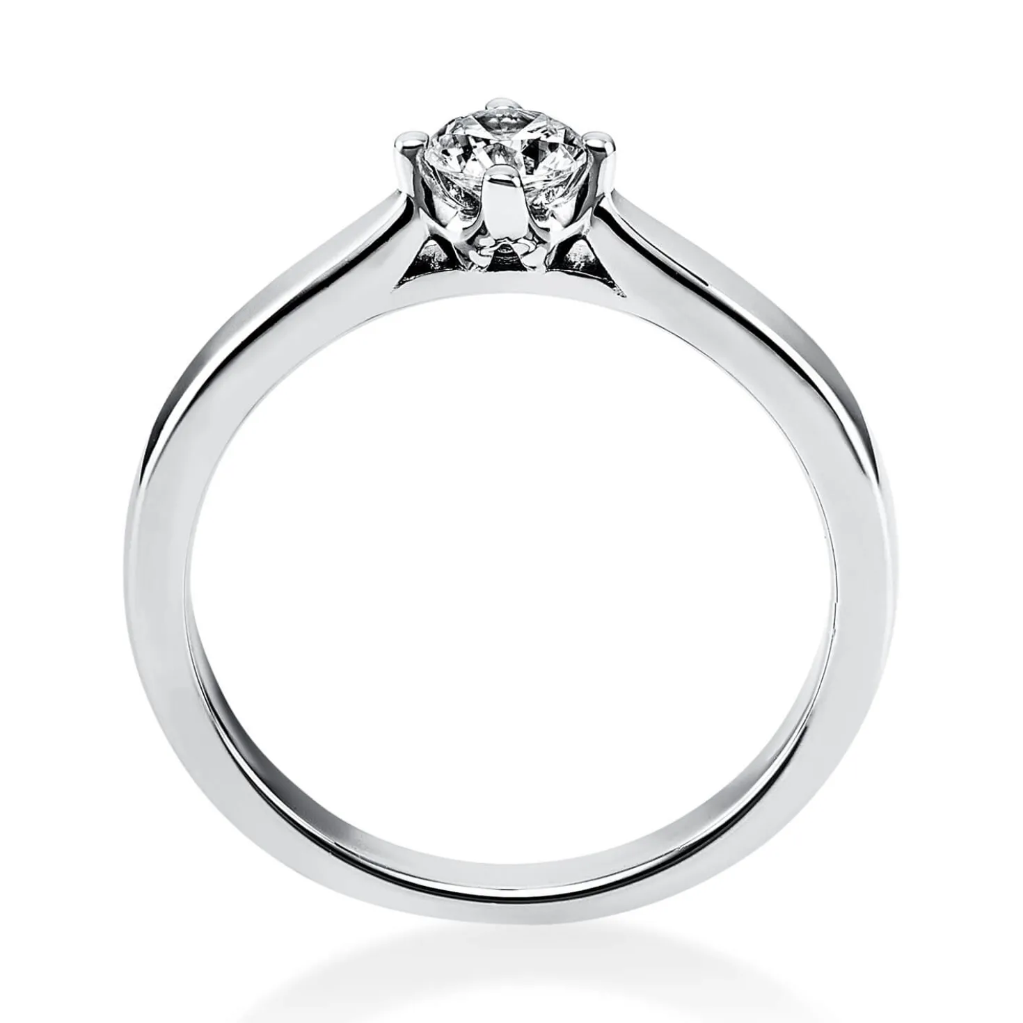 Solitär Ring 585 Gold Weißgold Diamant Brillant 0,30 Ct. 4er-Krappe B: 2,4mm
