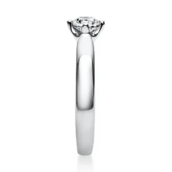 Solitär Ring 585 Gold Weißgold Diamant Brillant 0,50 Ct. 4er-Krappe B: 2,6mm