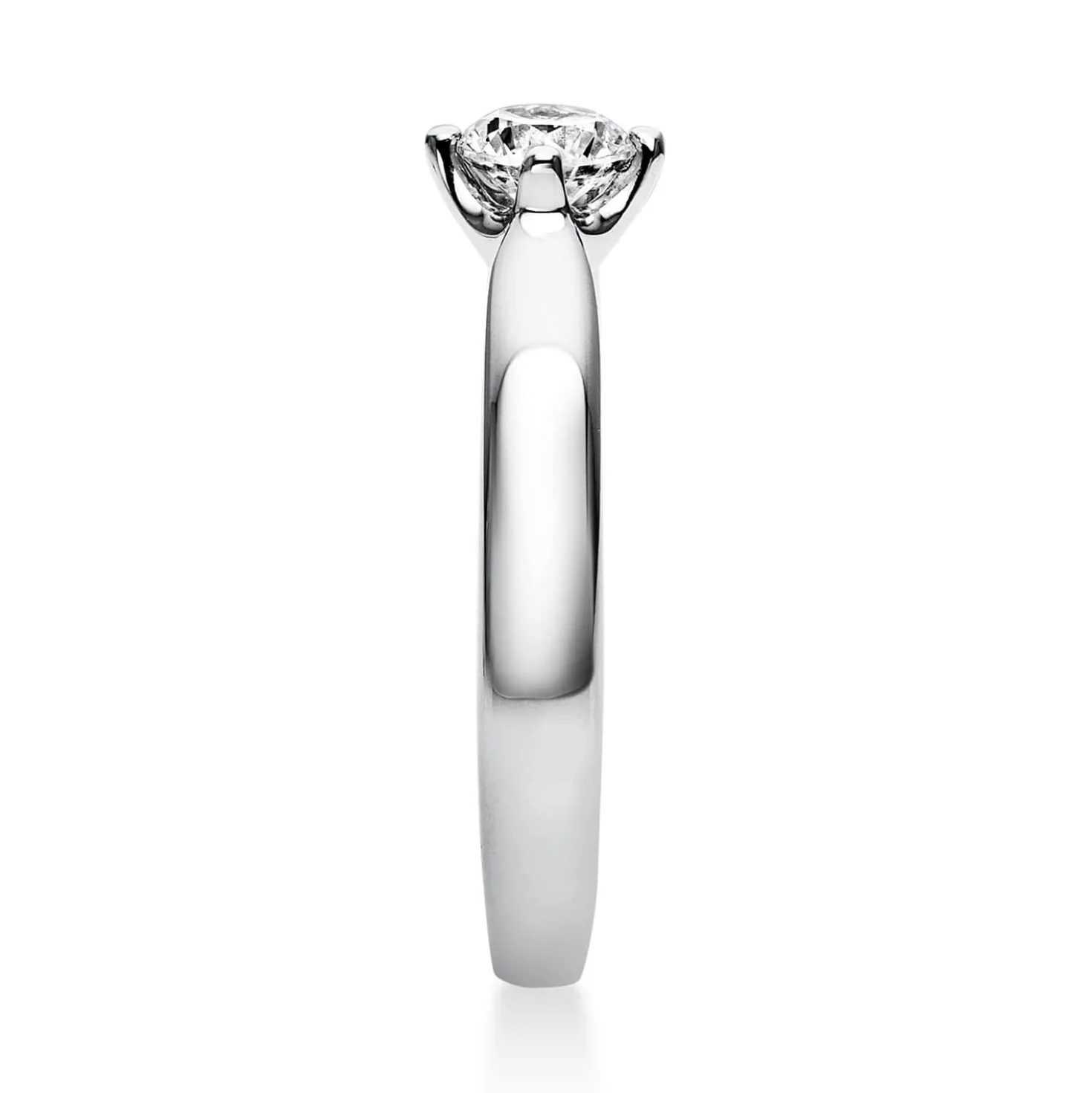 Solitär Ring 585 Gold Weißgold Diamant Brillant 0,50 Ct. 4er-Krappe B: 2,6mm
