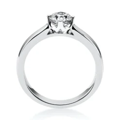 Solitär Ring 750 Gold Weißgold Diamant Brillant 0,40 Ct. 4er-Krappe B: 2,6mm