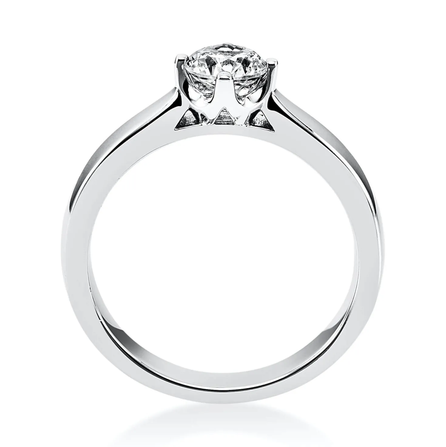 Solitär Ring 750 Gold Weißgold Diamant Brillant 0,40 Ct. 4er-Krappe B: 2,6mm