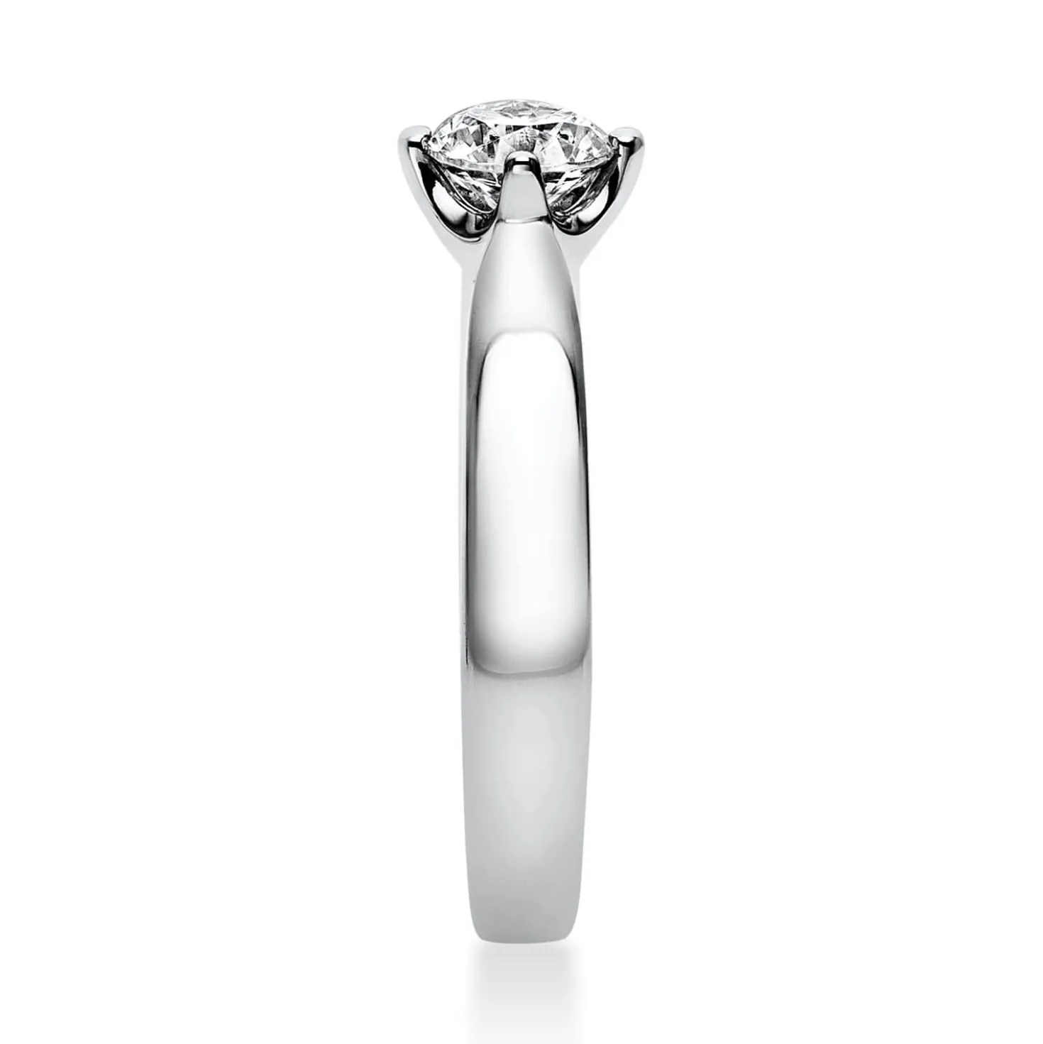 Solitär Ring 585 Gold Weißgold Diamant Brillant 0,40 Ct. 4er-Krappe B: 2,6mm