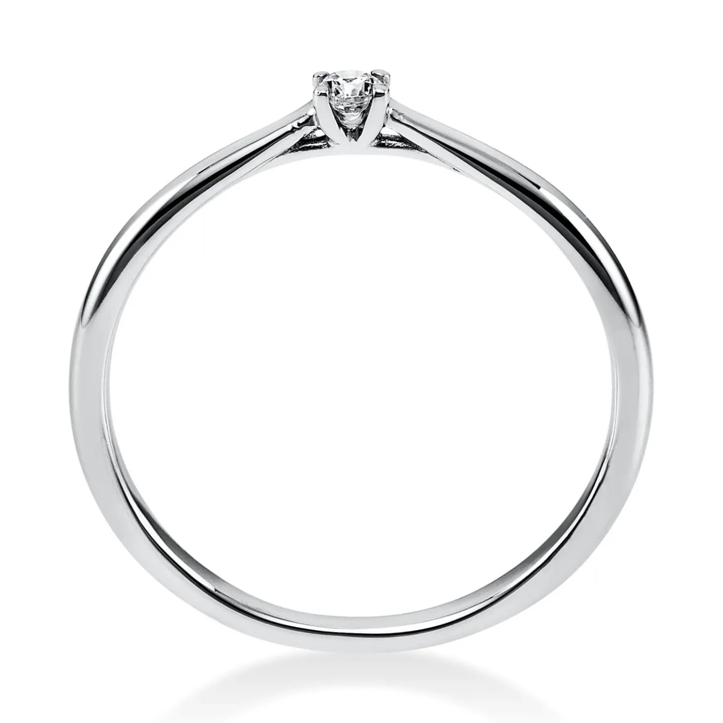 Solitär Ring 750 Gold Weißgold Diamant Brillant 0,05 Ct 4er-Krappe B: 1,7mm