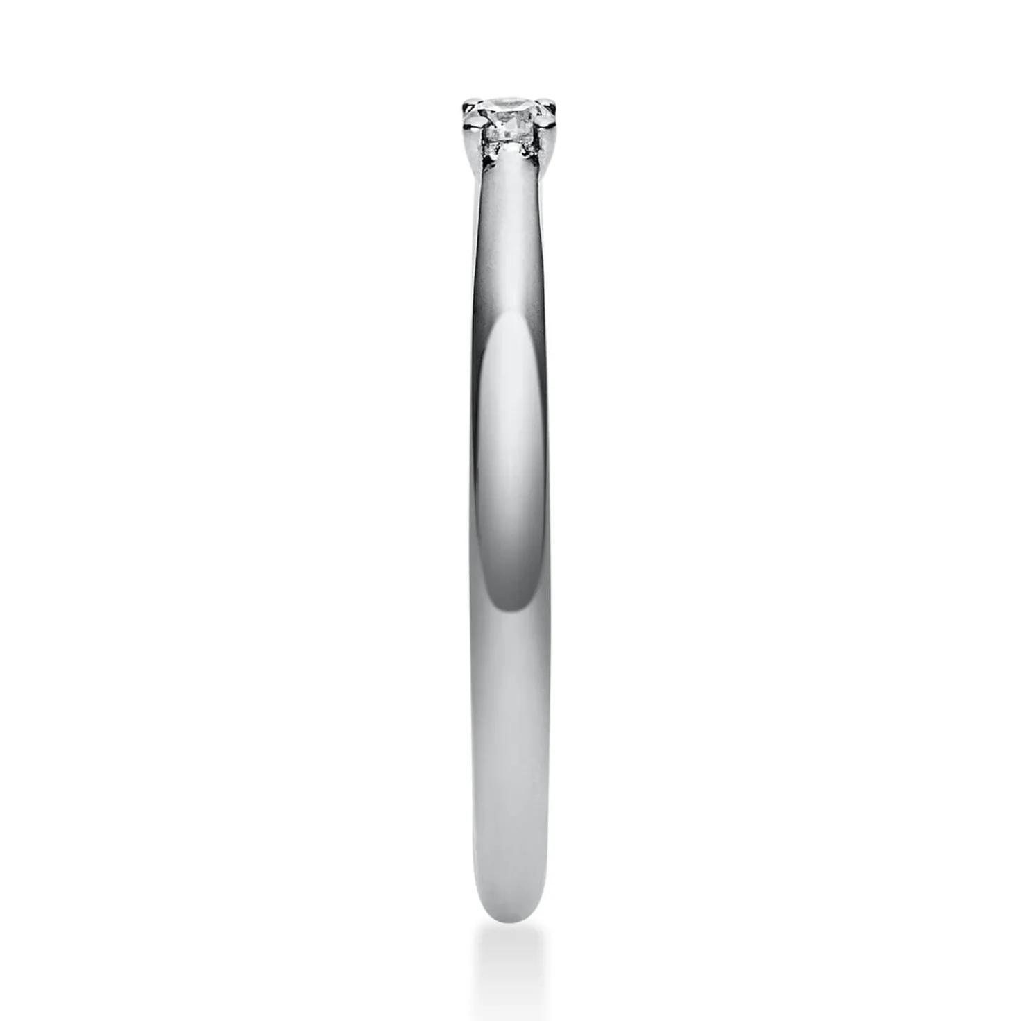 Solitär Ring 750 Gold Weißgold Diamant Brillant 0,05 Ct 4er-Krappe B: 1,7mm