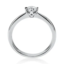 Solitär Ring 585 Gold Weißgold Diamant Brillant 0,40 Ct. 6er-Krappe B: 2,8mm