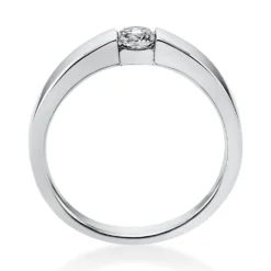 Solitär Ring Spannring aus 750 Gold Weißgold mit Diamant Brillant 0,20 Ct.