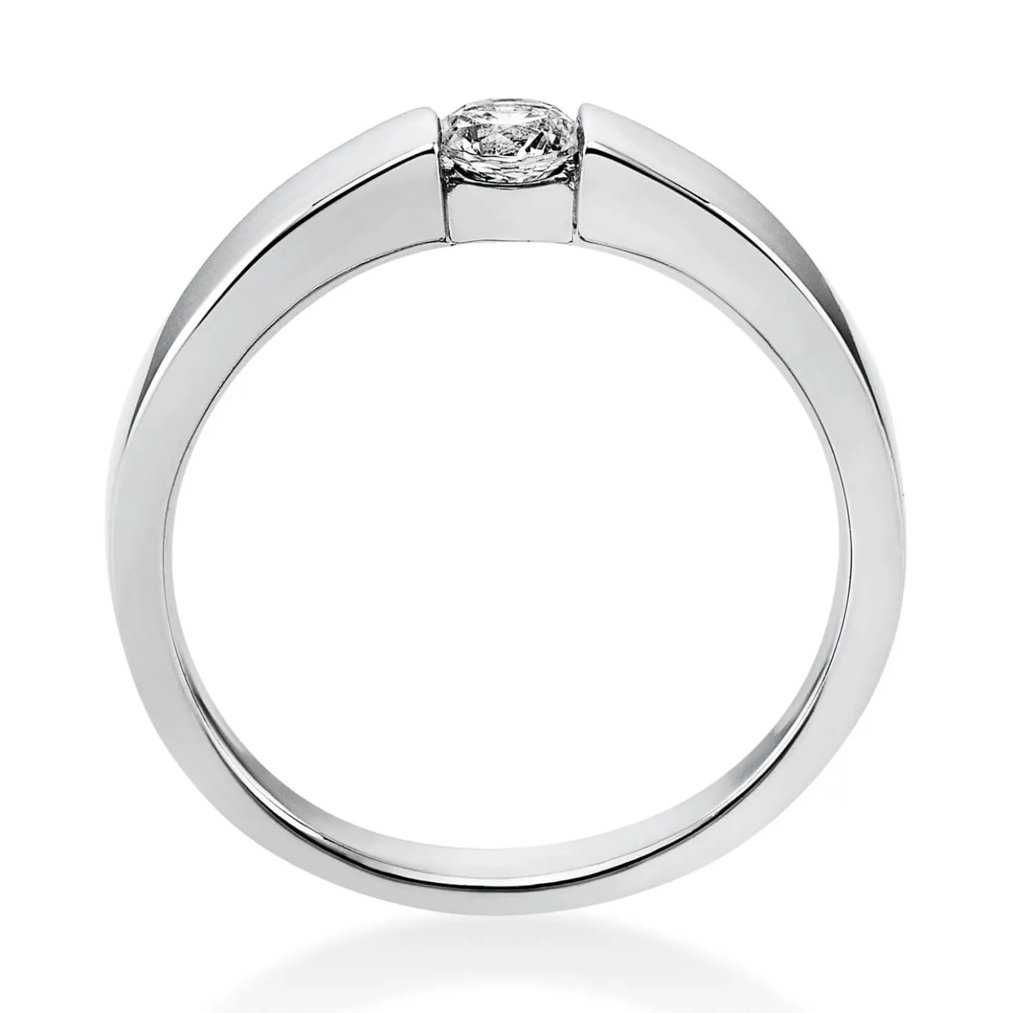 Solitär Ring Spannring aus 750 Gold Weißgold mit Diamant Brillant 0,20 Ct.