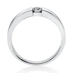 Solitär Ring Spannring aus 585 Gold Weißgold mit Diamant Brillant 0,15 Ct.