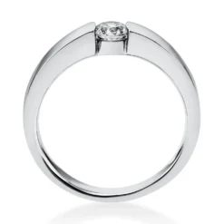 Solitär Ring Spannring aus 750 Gold Weißgold mit Diamant Brillant 0,25 Ct.
