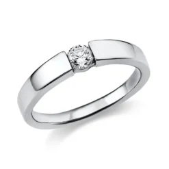 Solitär Ring Spannring aus 585 Gold Weißgold mit Diamant Brillant 0,20 Ct.