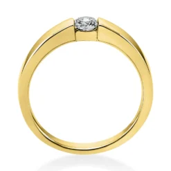 Solitär Ring Spannring aus 750 Gold Gelbgold mit Diamant Brillant 0,20 Ct.