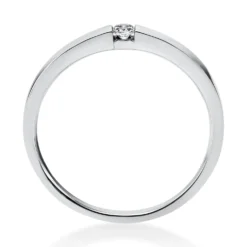 Solitär Ring Spannring aus 585 Gold Weißgold mit Diamant Brillant 0,05 Ct.