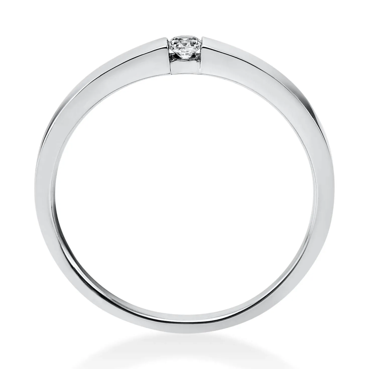 Solitär Ring Spannring aus 585 Gold Weißgold mit Diamant Brillant 0,05 Ct.