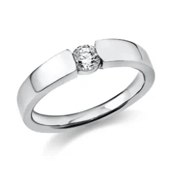 Solitär Ring Spannring aus 950 Platin mit Diamant Brillant 0,25 Ct.
