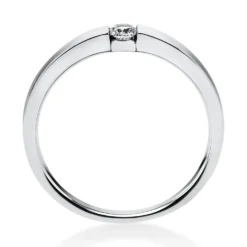 Solitär Ring Spannring aus 950 Platin mit Diamant Brillant 0,10 Ct.