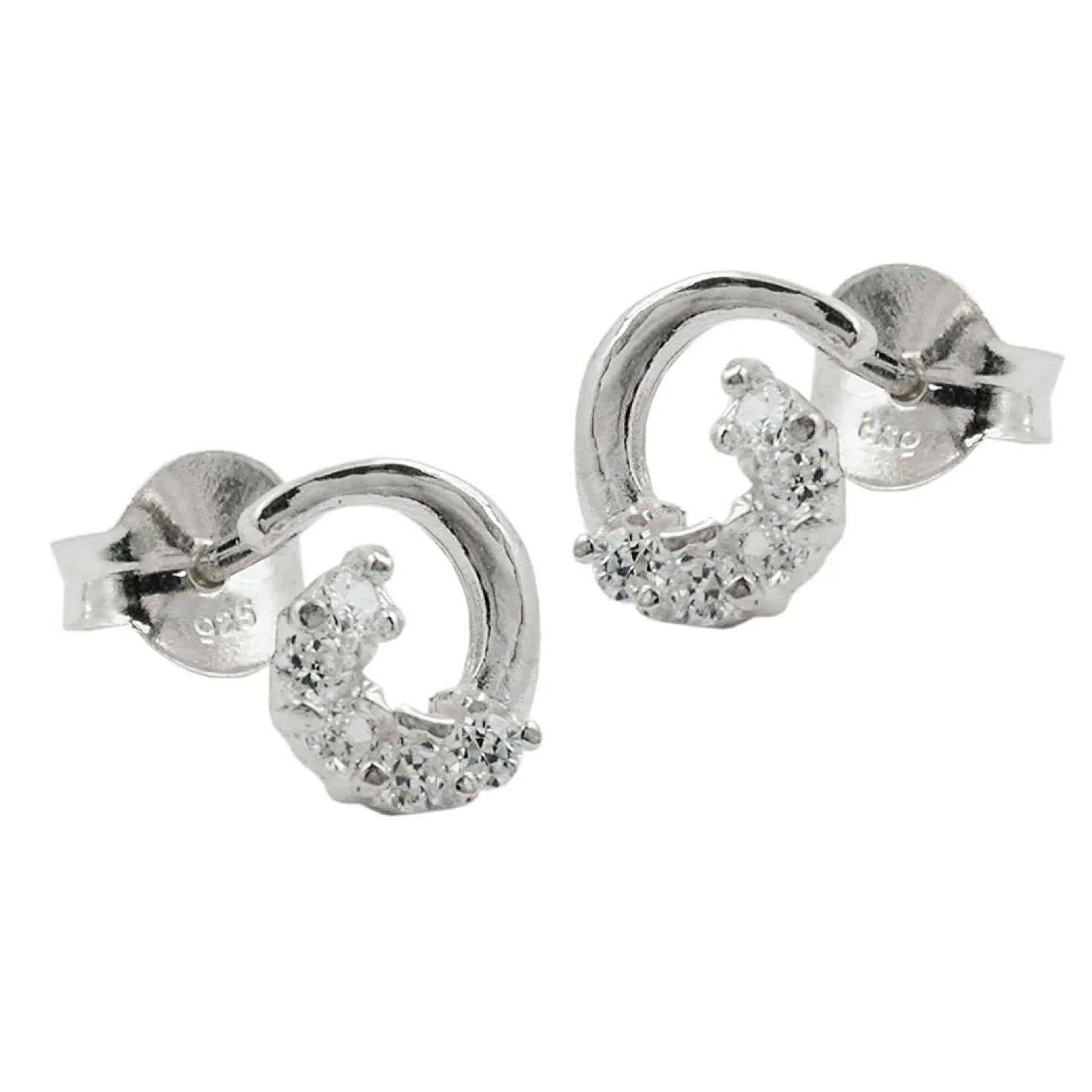 Stecker Ohrstecker mit Zirkonia aus echtem 925 Silber, Damen