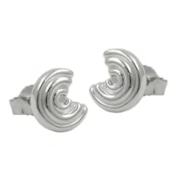 Stecker Ohrstecker Ohrschmuck, Segment mit Rillen, 925 Silber, Damen