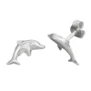Stecker Ohrstecker, springender Delfin aus echtem 925 Silber, Damen