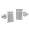 Stecker Ohrstecker, Viereck mit Kreuz versetzt, matt, 925 Silber, Damen