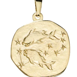 Sternzeichen Fische - Anhänger 19,3x22,3mm aus 333 Gold Gelbgold Unisex
