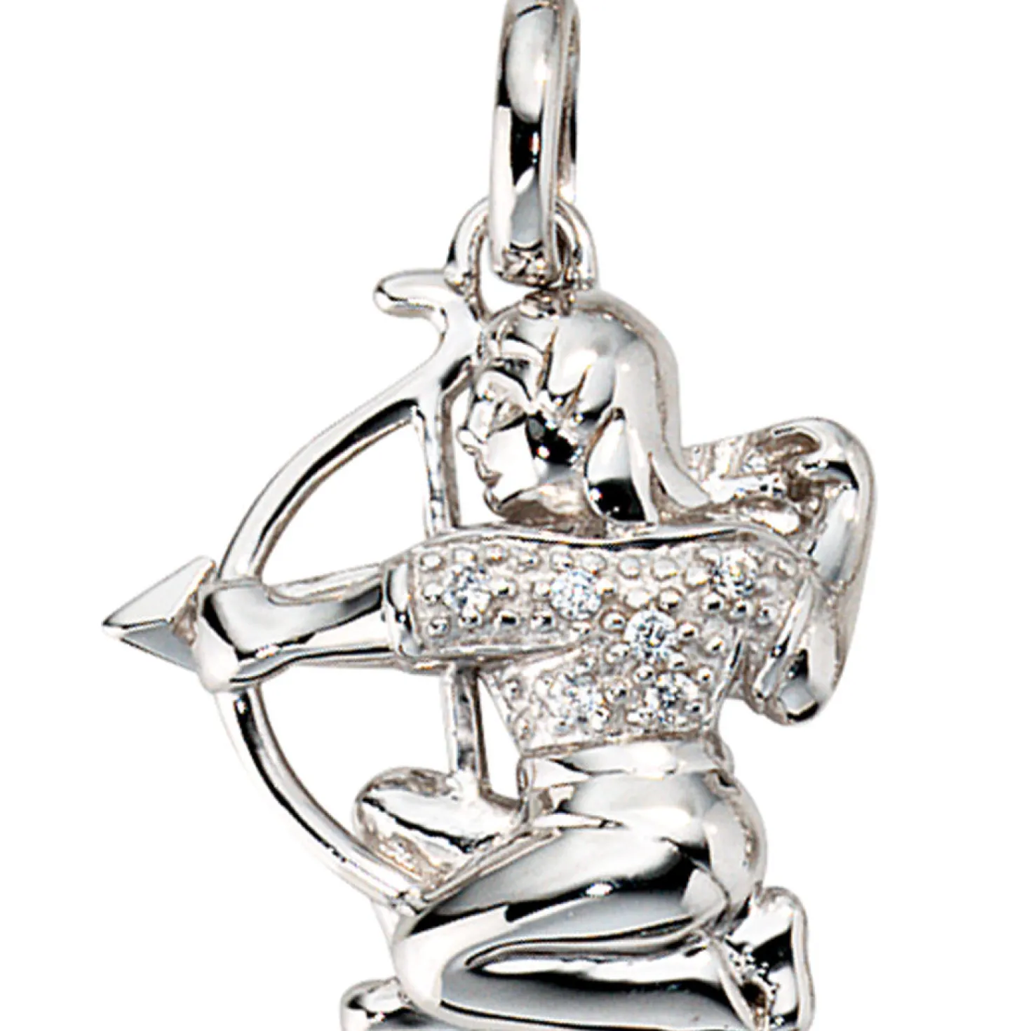 Sternzeichen Schütze Anhänger 17,6x20mm mit Zirkonia 925 Silber rhodiniert Damen