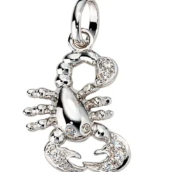 Sternzeichen Skorpion Anhänger 12,8x19,7mm mit Zirkonia 925 Silber rhodiniert