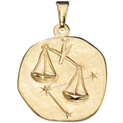 Sternzeichen Waage - Anhänger 19,3x22,3mm aus 333 Gold Gelbgold Unisex