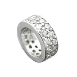 Taufring Anhänger 9x3mm mit viel Zirkonia weiß 925 Sterling Silber Taufe Baby