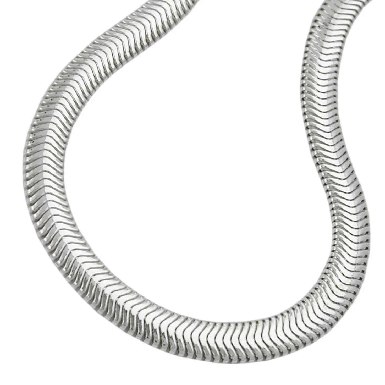6x2mm Armband Armkette Schlangenkette, flach, 925 Sterlingsilber, 19cm