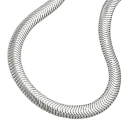6x2mm flache Schlangenkette Halskette Collier glänzend aus 925 Silber 41cm