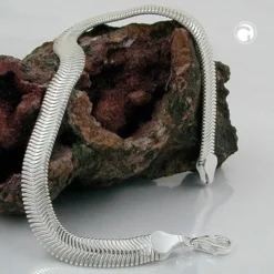 6x2mm flache Schlangenkette Halskette Collier glänzend aus 925 Silber 41cm