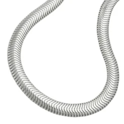 6x2mm Schlangenkette Kette Halskette Collier, flach, 925 Silber, 50cm