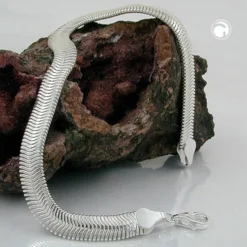 6x2mm Schlangenkette Kette Halskette Collier, flach, 925 Silber, 50cm