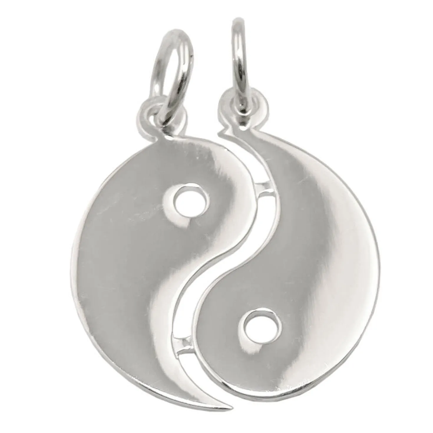 Yin-Yang Partner Anhänger Doppel 18mm aus 925 Silber glänzend