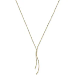 Y-Kette Stab-Kügelchen diamantiert Halskette aus 585 Gold gelb/weiß 45cm