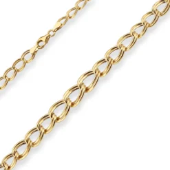Zwillingspanzerkette Goldkette Collier Halskette aus 585 Gold Gelbgold 45cm