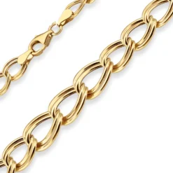 Zwillingspanzerkette Goldkette Collier Halskette aus 585 Gold Gelbgold 45cm